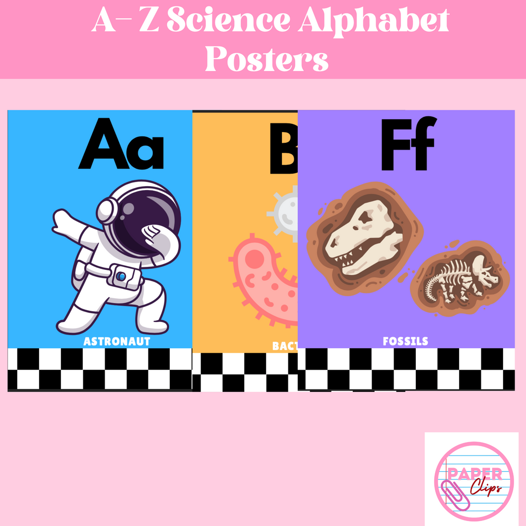 A-Z Science Alphabet Posters PDF File