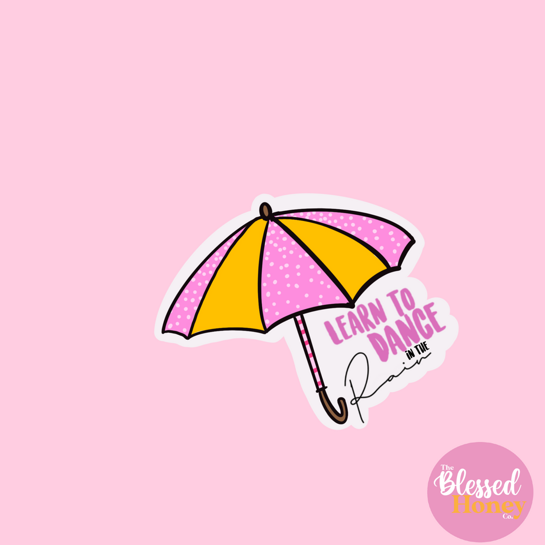 Learn to Dance in The Rain Sticker, Umbrella Sticker