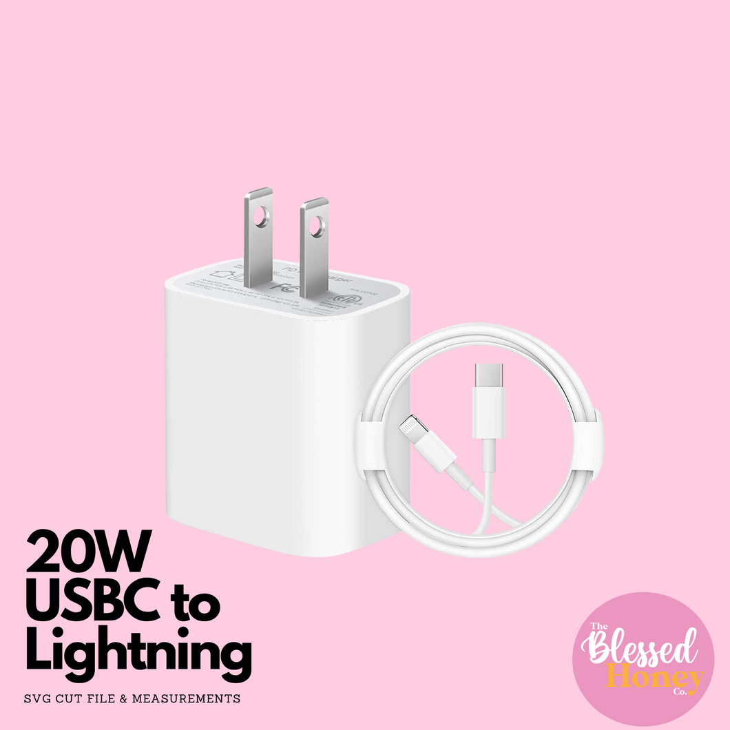 20W USB C to Lightning Cut File, SVG Cut File