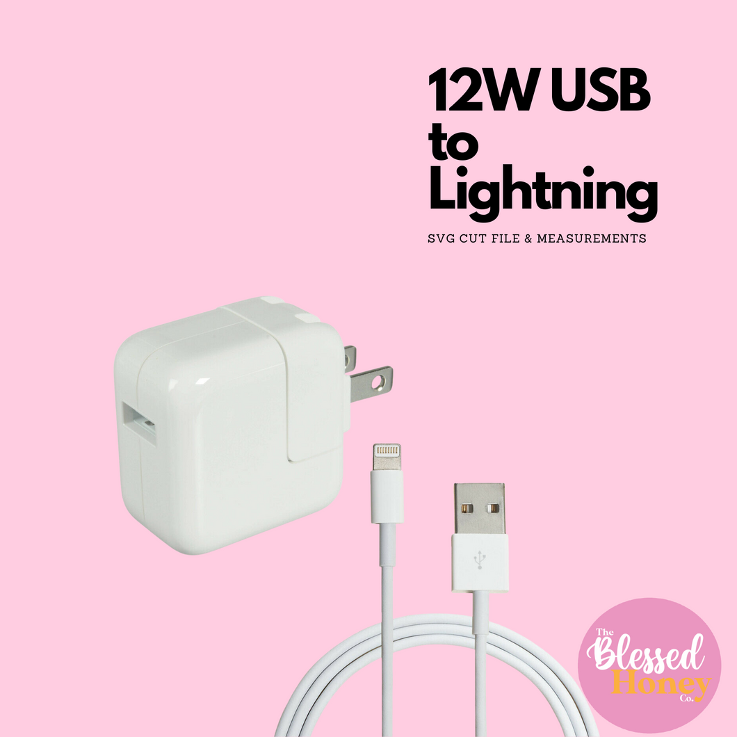 12W USB to Lightning Cut File, SVG Cut File