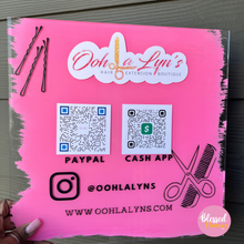 Load image into Gallery viewer, Customizable Business Sign, Acrylic Social Media Sign, Pop Up Shop Sign, Painted Acrylic Sign
