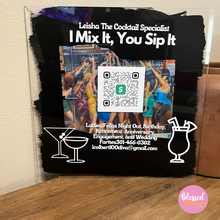 Load image into Gallery viewer, Customizable Business Sign, Acrylic Social Media Sign, Pop Up Shop Sign, Painted Acrylic Sign
