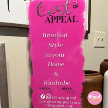 Load image into Gallery viewer, Customizable Business Sign, Acrylic Social Media Sign, Pop Up Shop Sign, Painted Acrylic Sign
