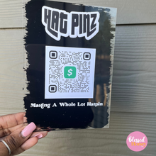 Load image into Gallery viewer, Customizable Business Sign, Acrylic Social Media Sign, Pop Up Shop Sign, Painted Acrylic Sign
