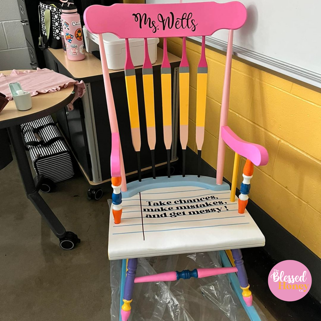 Custom Teachers Rocking Chair