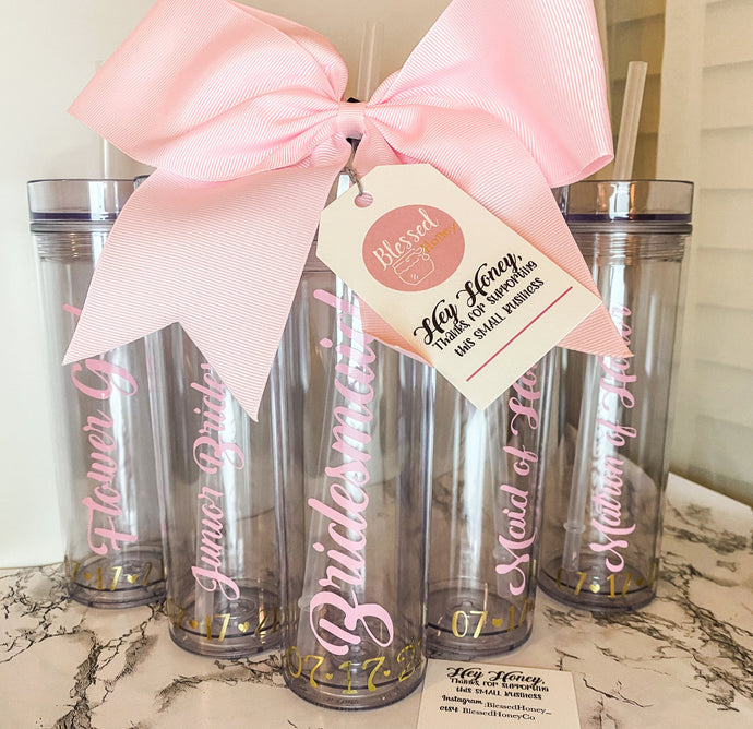Custom Bridal Party Tumbler Set