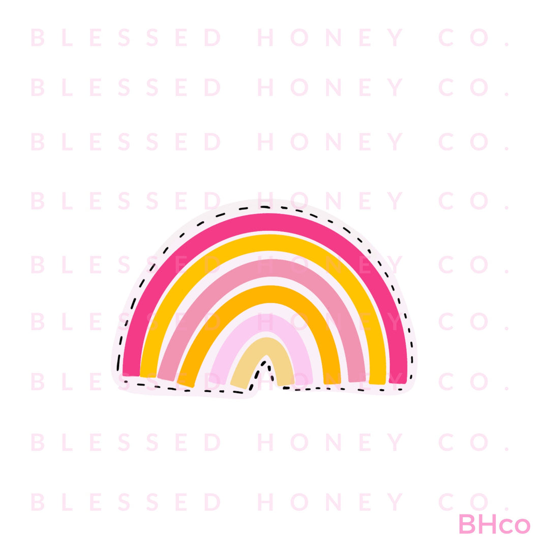 Stitched Rainbow Sticker, Rainbow Sticker