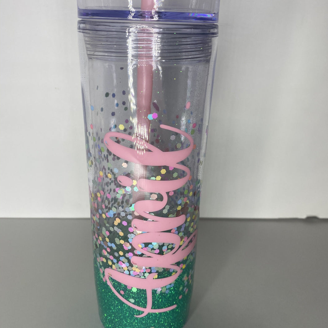 Personalized Acrylic Tumbler, 30 oz Skinny Tumbler with Straw