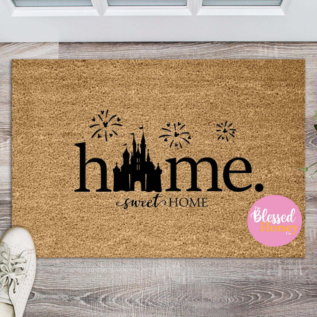 Home Sweet Home Door Mat, Disney Inspired Door Mat, Home Door Mat, Customized Door Mat