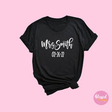 Load image into Gallery viewer, Wedding Tshirt, Bridal Party Shirt, Bride T-shirt, Customizable Bride T-shirt, HD Vinyl Shirt
