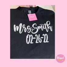 Load image into Gallery viewer, Wedding Tshirt, Bridal Party Shirt, Bride T-shirt, Customizable Bride T-shirt, HD Vinyl Shirt
