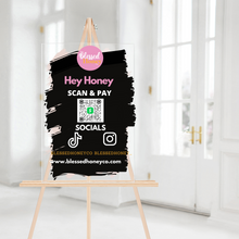 Load image into Gallery viewer, Customizable Business Sign, Acrylic Social Media Sign, Pop Up Shop Sign, Painted Acrylic Sign
